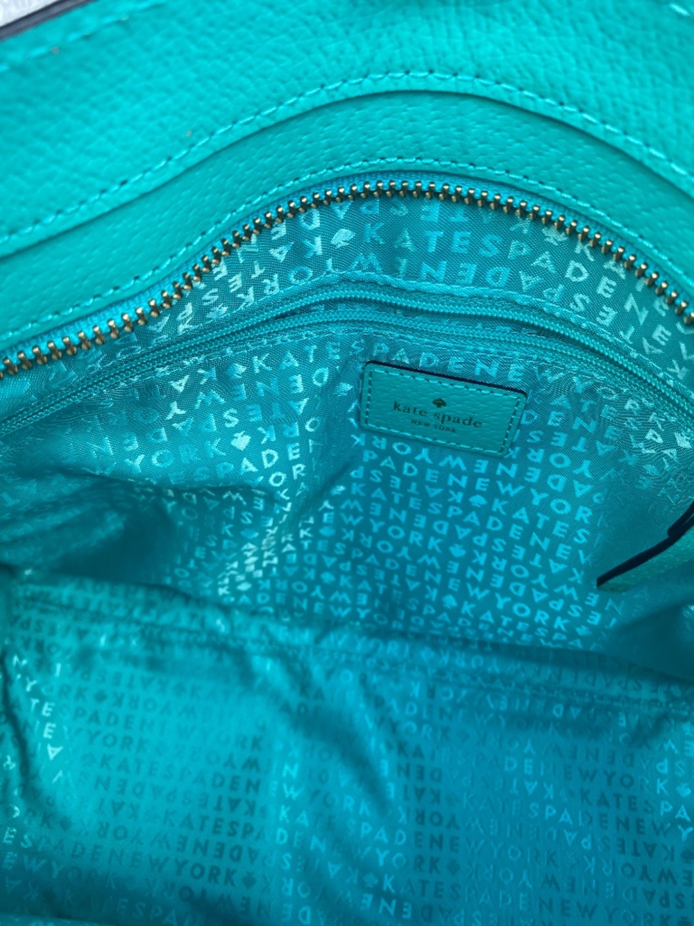 Kate Spade Satchel Leather Bag in bright Aquamarine color (NWT) - Picture 12 of 12